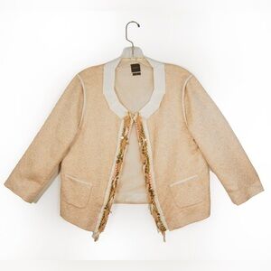 Seventy Venezia Blush Pink Cream Tweed Jewelled Blazer Jacket